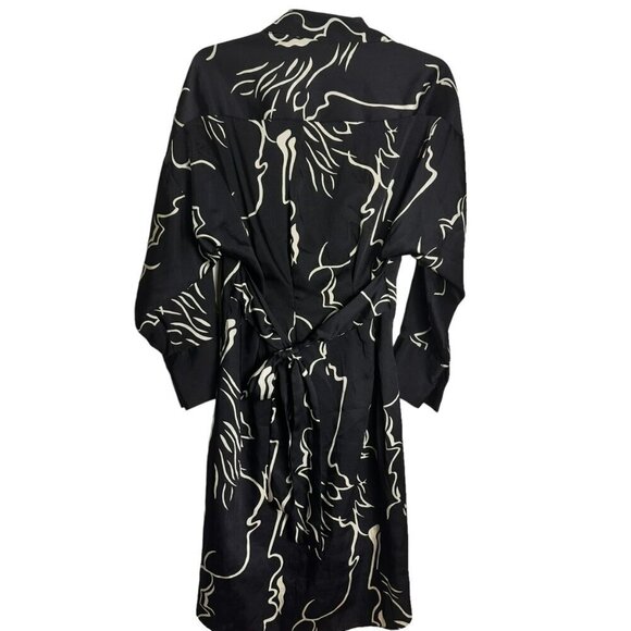 Zara Black White Abstract Print Tunic Midi Dress Size Medium‎ - Picture 11 of 14
